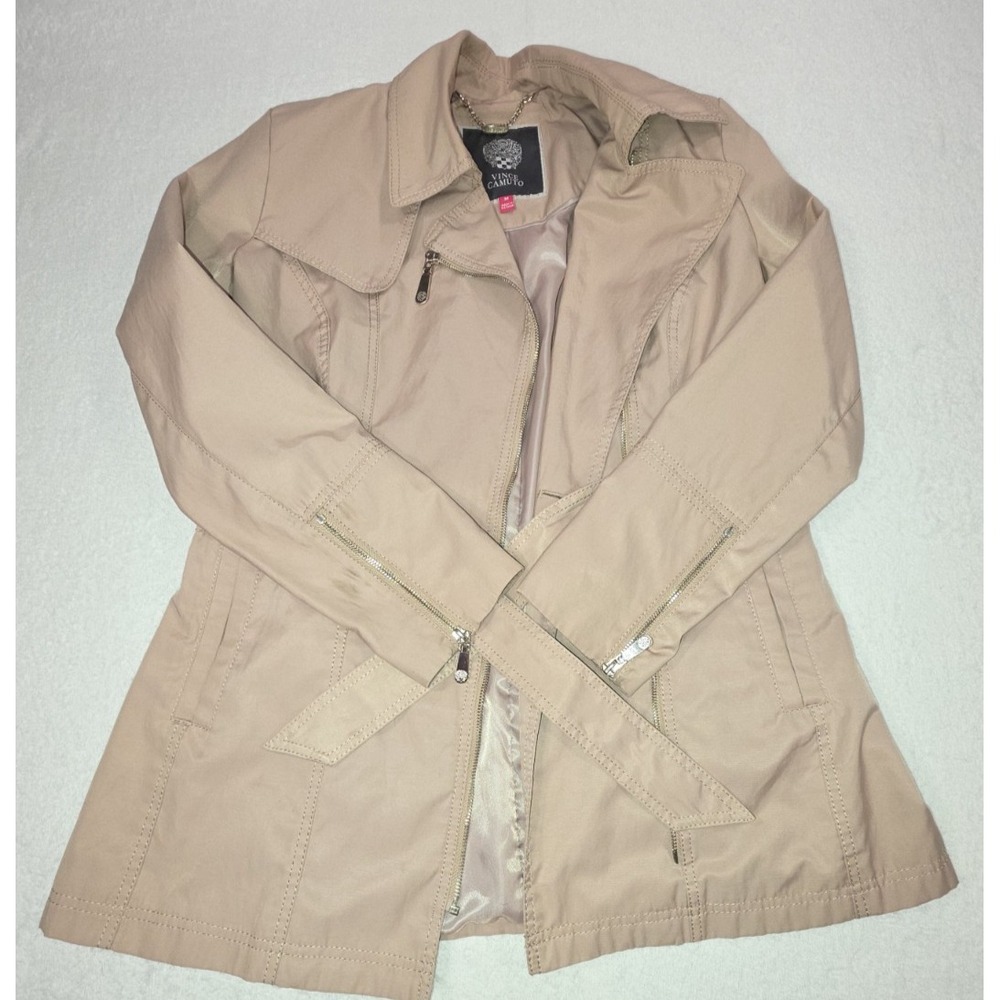 Vince Camuto Women's Hooded Zip Front Trench Coat Size M